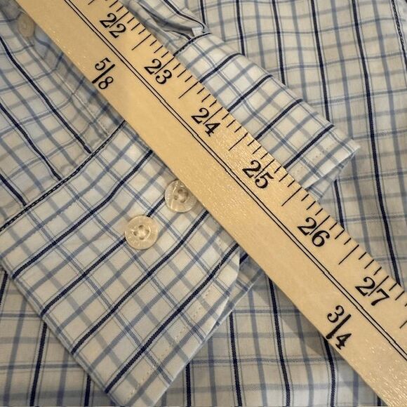 J. Crew Button Down Shirt Blue White Windowpane Plaid Preppy Size Medium - Picture 9 of 10